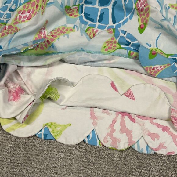 Ana Clare Reversible Dress Womens XXL Scallop Hem Ocean Sea Turtle Resort Wear - Picture 6 of 11